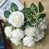 Wholesale Mini Hydrangea Ball Faux Flower Fresh Artificial Wedding Rose Flower For Wedding Wall Stage Decoration