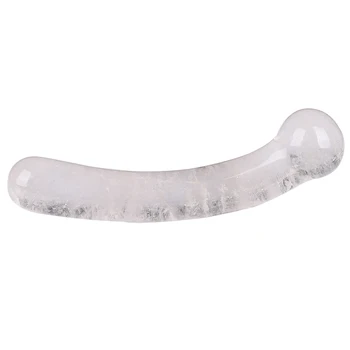 Natural Clear Quartz Crystal Dildo Curved Wands Crystal Massager For