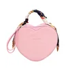 2019 Wholesale Fashion Mini Pu Leather Handbag Woman Handbag Heart Shape Personal Design Scarf Handbag