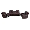 Multi-functional swivel &rocker modern 1+2+3 sectional leather living room sofa recliner with cup holder lay down table BRC-514