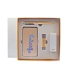 unique I6 light up logo power bank,usb flash drive, gel pen corporate gifts business office gift sets