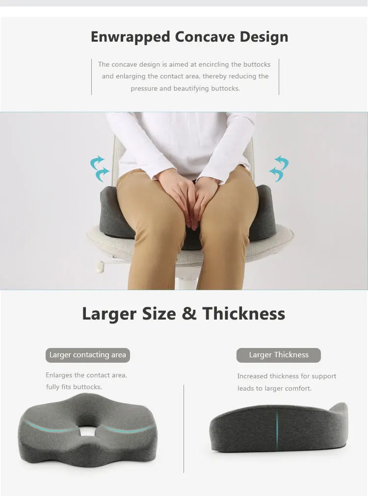 Comfort Coccyx Bus Driver Summer Office Chair Outdoor Adult Car Memory Foam Seat Cushion