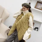 hot selling women winter warm colorful real fox fur lady vest with high quality