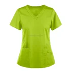 OEM fashion female hospital medical scrub uniform stretch