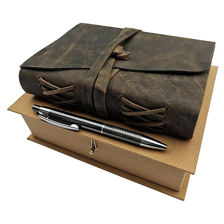 Antique Bound Daily Notepad Antique Leather Journal Writing Notebook Vintage Leather Journal