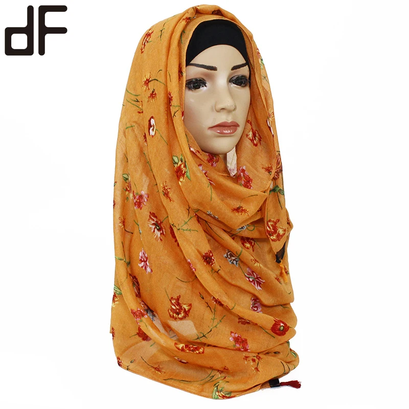 伊斯兰服装 abaya 阿拉伯语中东地区新款印花棉围巾马来西亚女性头巾