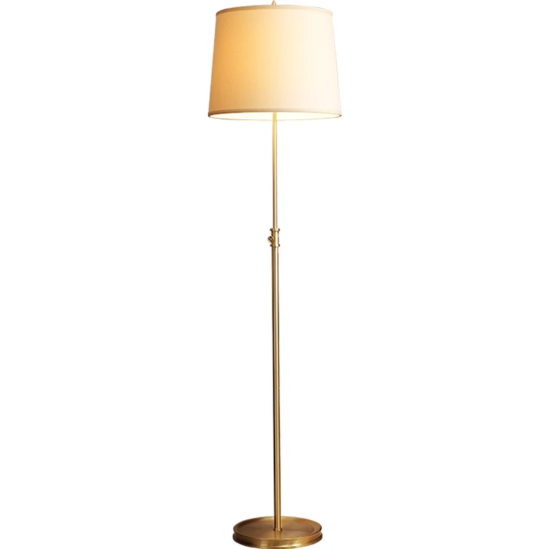 Traditional Style Satin Nickel Swing Arm Floor Lamp With Fabric Shade