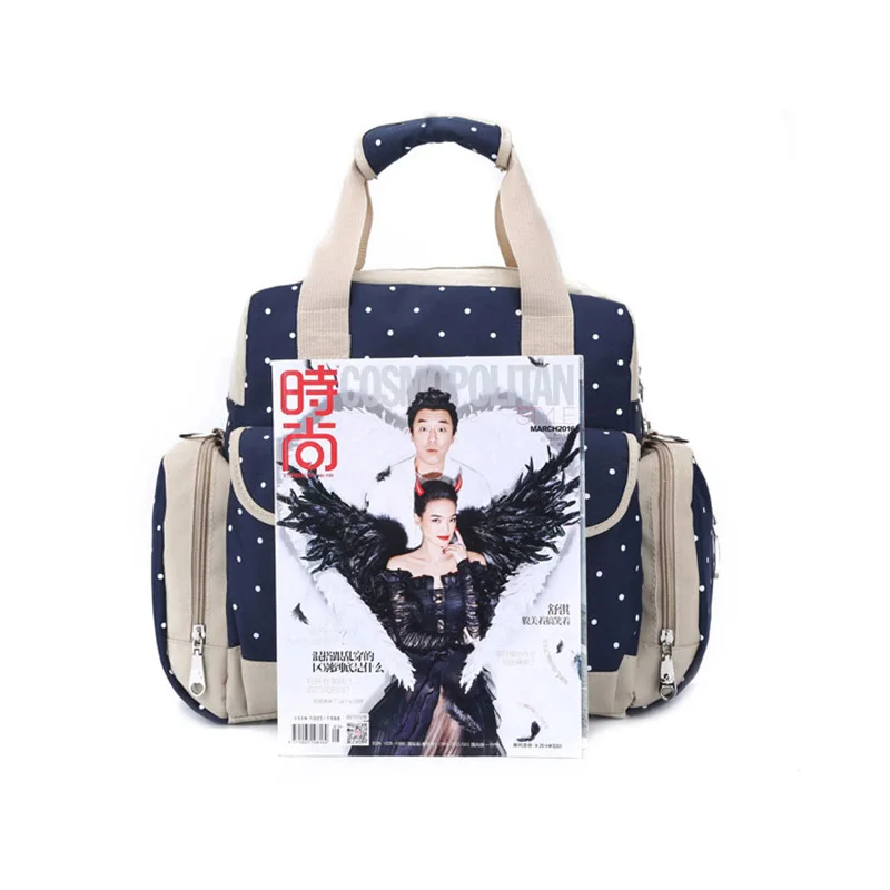 5 PcsSet Baby Diaper Bag Large Capacity Oxford Dot Nappy Backpack Waterproof Mummy Maternity Nursing Designer Mochila BB6019 (21)