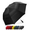 58 Inch 2 Fold Golf Umbrella Windproof Double Canopy Automatic Open Rain Umbrella