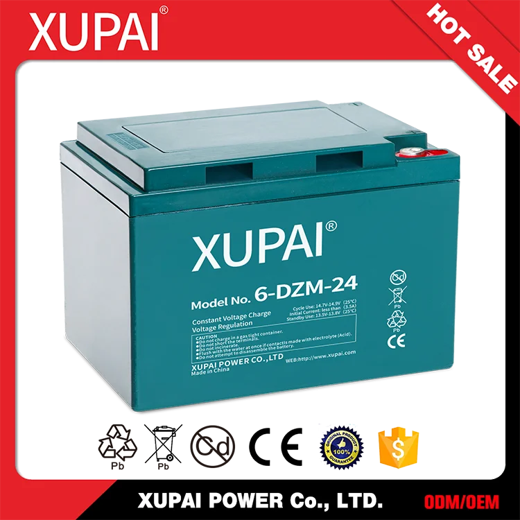 Xupai Electric Scooter Batteries 6dzm24 Battery 12v 24ah L185*w105