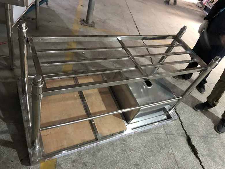 Discount price wholesale stainless steel commercial  kitchen sink 2 bowls with drainboard backsplash