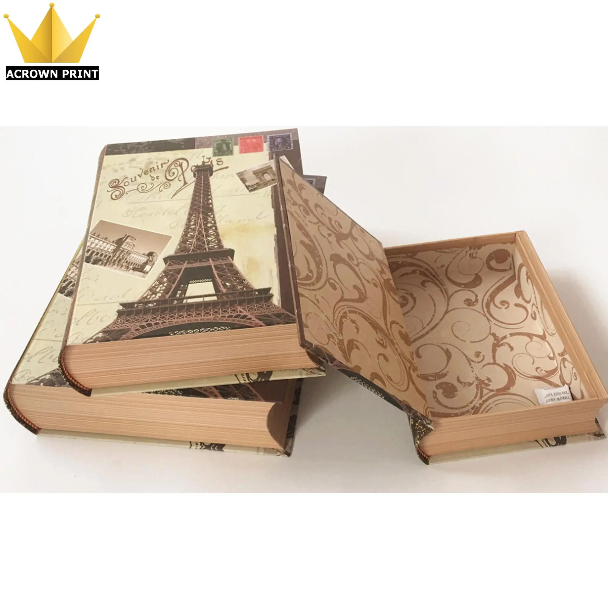 custom wholesale luxury decorative gift packing book shaped fake