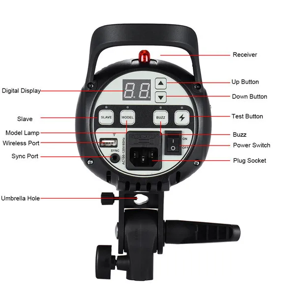 Godox SK400 Professionelle 400WS GN65 Studio Flash-blitzleuchte Photographische Licht SK Serie mit 150 Watt Modellierung Lampe - ANKUX.COM