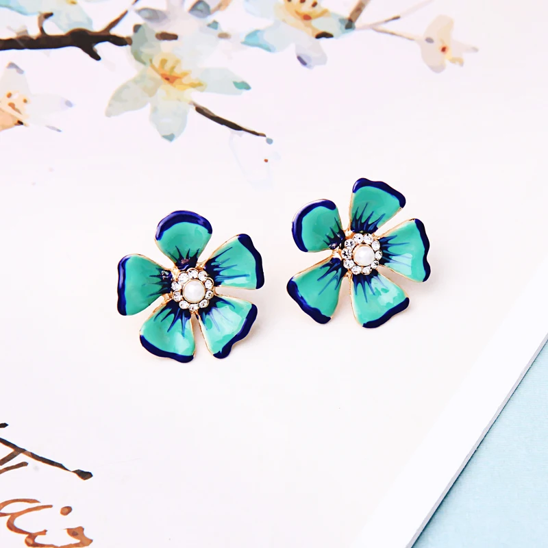 ed02151d New Arrival Designs Royal Flower Jewelry Designs Gold Plated CZ Stone Korean Handmade Enamel Stud Earrings Hot Sale
ed02151d New Arrival Designs Royal Flower Jewelry Designs Gold Plated CZ Stone Korean Handmade Enamel Stud Earrings Hot Sale