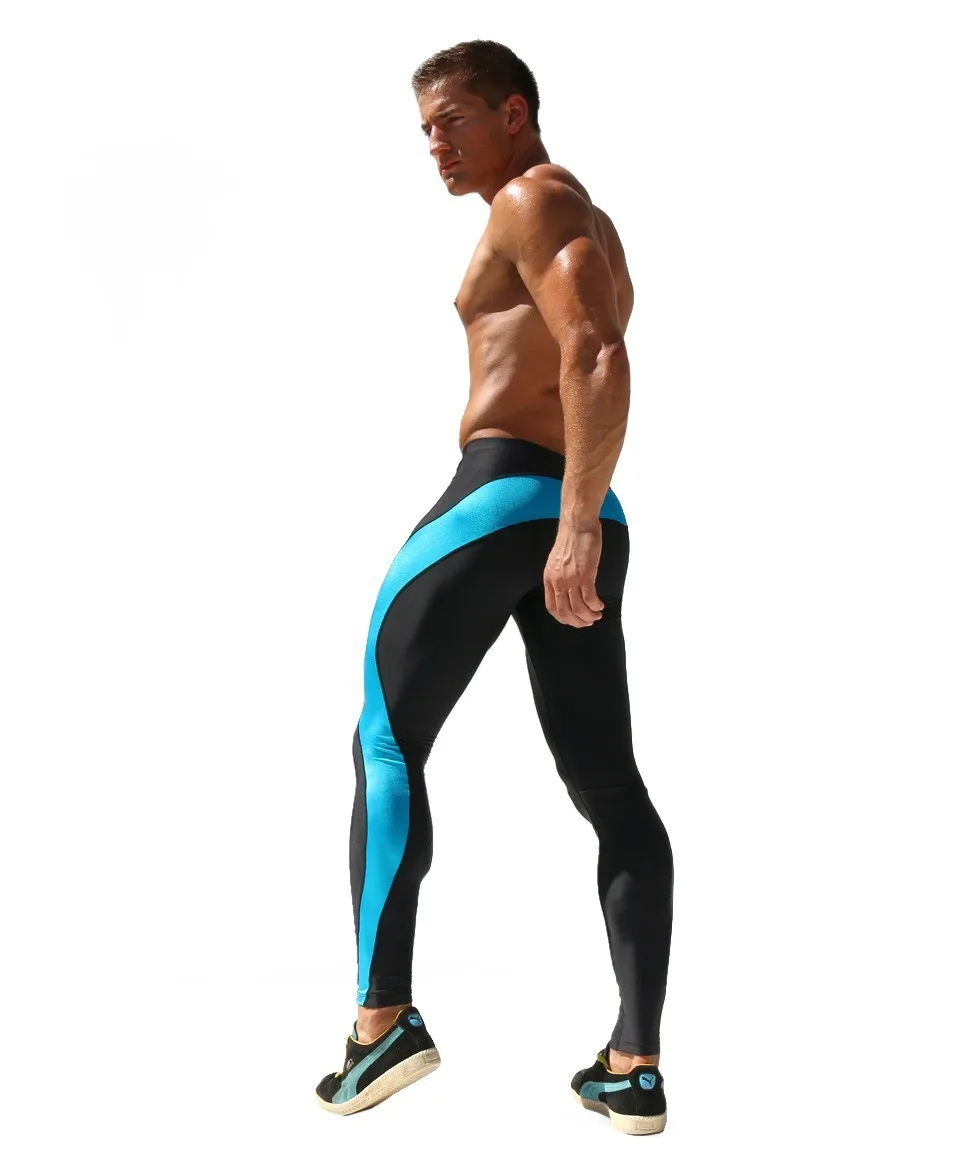 Mens Sport Long Sexy Tight Pants Gym Fashion Ankle Length Pants Male