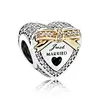 Klein Jewelry kids love wedding heart charm just married 14k gold bow silver Charm bracelets 792083