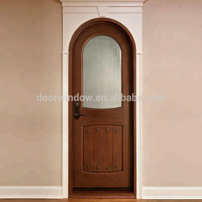 Round Arched Top Design Glass Insert Solid Frosted Glass Interior Mahogany Wood Entry Door Buy Wood Framed Glass Doors Solid Wood Interior French