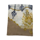 Custom Logo Portable Silk Embroidery Paisley Shawl Twill Scarf