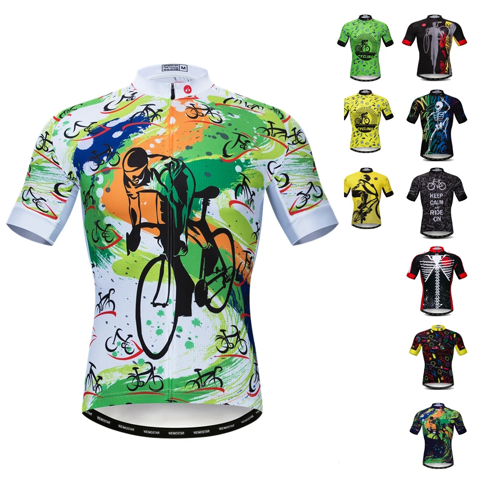 Wholesale Cycling Jersey Men Tops Biking Shirts Short Sleeve Bike Clothing Full Zipper Bicycle Jacket Pockets
Wholesale Cycling Jersey Men Tops Biking Shirts Short Sleeve Bike Clothing Full Zipper Bicycle Jacket Pockets
