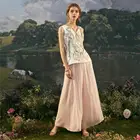 White jacquard pattern beaded sleeveless tunic White jacquard blouse fancy white blouses
