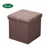 Reatai factory price foldable storage ottoman stool with pvc