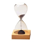 Glass sand timer hourglass sets with wood base