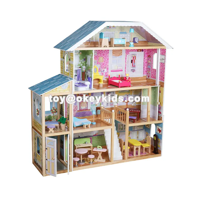 large wooden dolls house