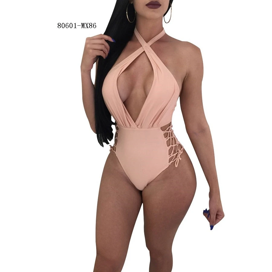 

80601-MX86 Factory African 3 colors bandage sexy one pieces swimsuit women