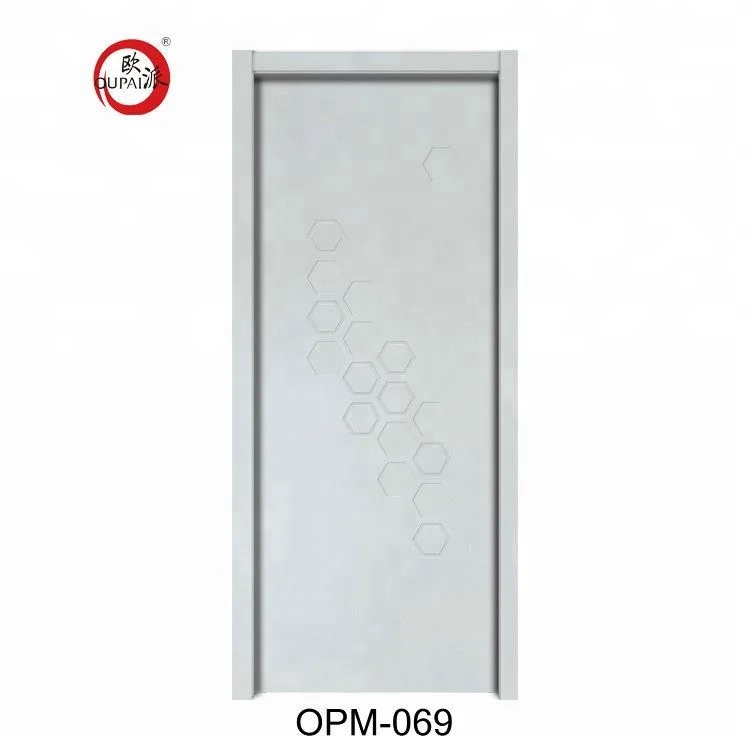 Best Prices Hexagon Digital Style Carved PVC Surface Covered Interior Door Bathroom