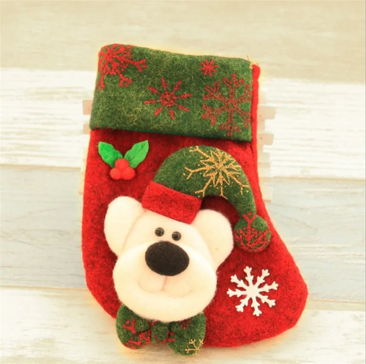 christmas stocking santa claus sock gift bag kids xmas noel