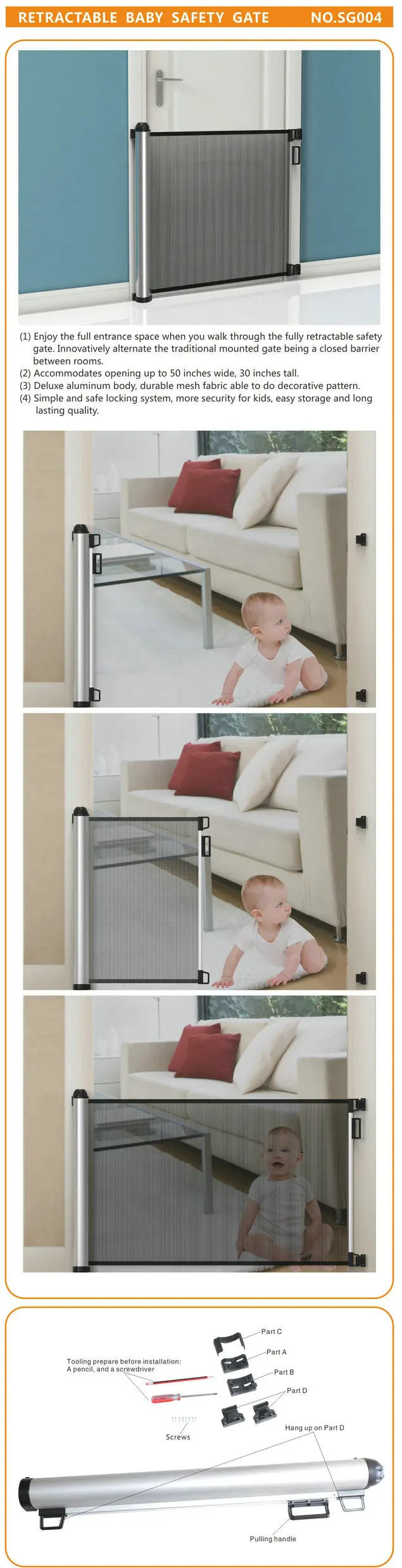 chelino retractable safety gate