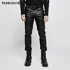 K-301 Newest Punk Rave Autumn men slim hunting leather trousers