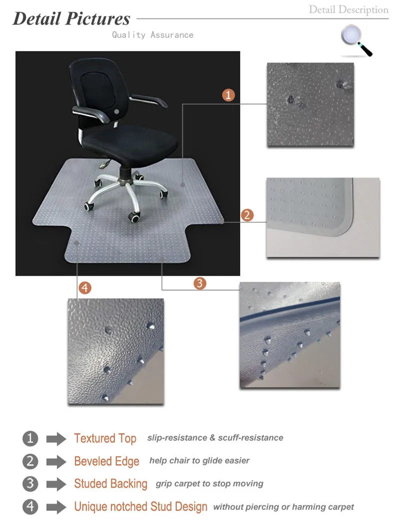 Office chair mat for carpet