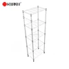 Wholesale 5 tiers chrome metal storage wire shelf with wheels Supports for 60 countries shelving customers