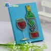 Handmade gift craft wine bottle and wine glass patten art and craft DIY mini string art kit for decoration