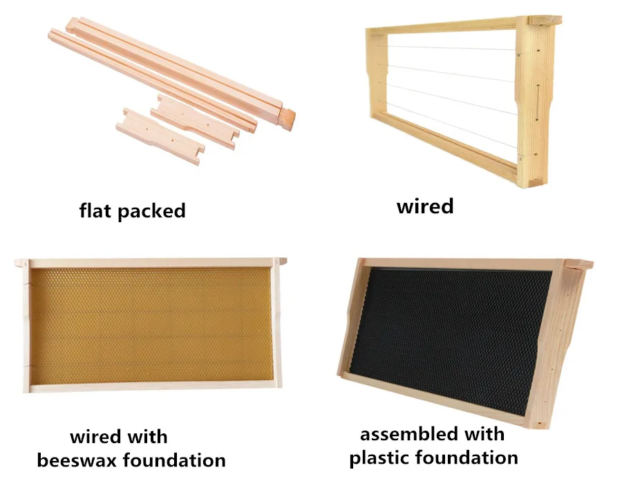 Beekeeping Pine Woode Box Frame Beehive Frame Unassembled flat pack wood grooved deep bee hive frame