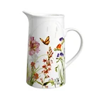Drinkware bone china garden decal ceramic milk pot water drinking jug