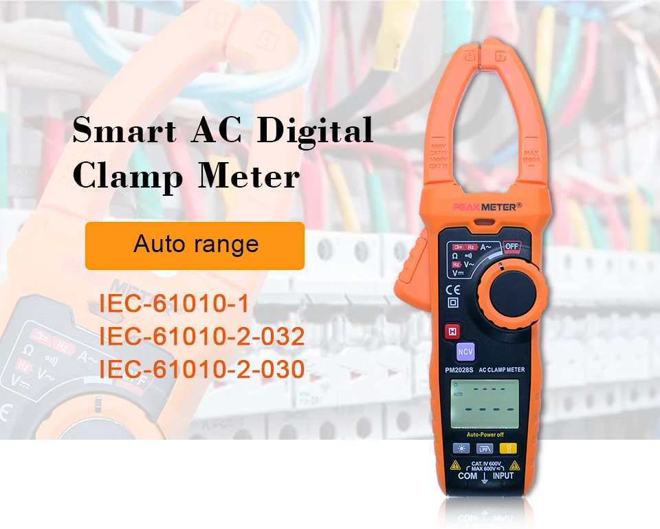 Peakmeter Dual Display Counts Smart Digital Clamp Meter Ac Dc