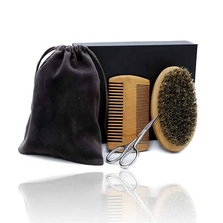 Beard Care Set Wooden Boar Beard Brush Steel Scissors Beard Grooming Kit For Men Cloth Bag
Beard Care Set Wooden Boar Beard Brush Steel Scissors Beard Grooming Kit For Men Cloth Bag
