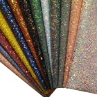 Colorful faux leather chunky glitter fabric