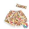 Wholesale popular floral print color toddler icing baby leggings girls tassel shorts kids ruffle shorts