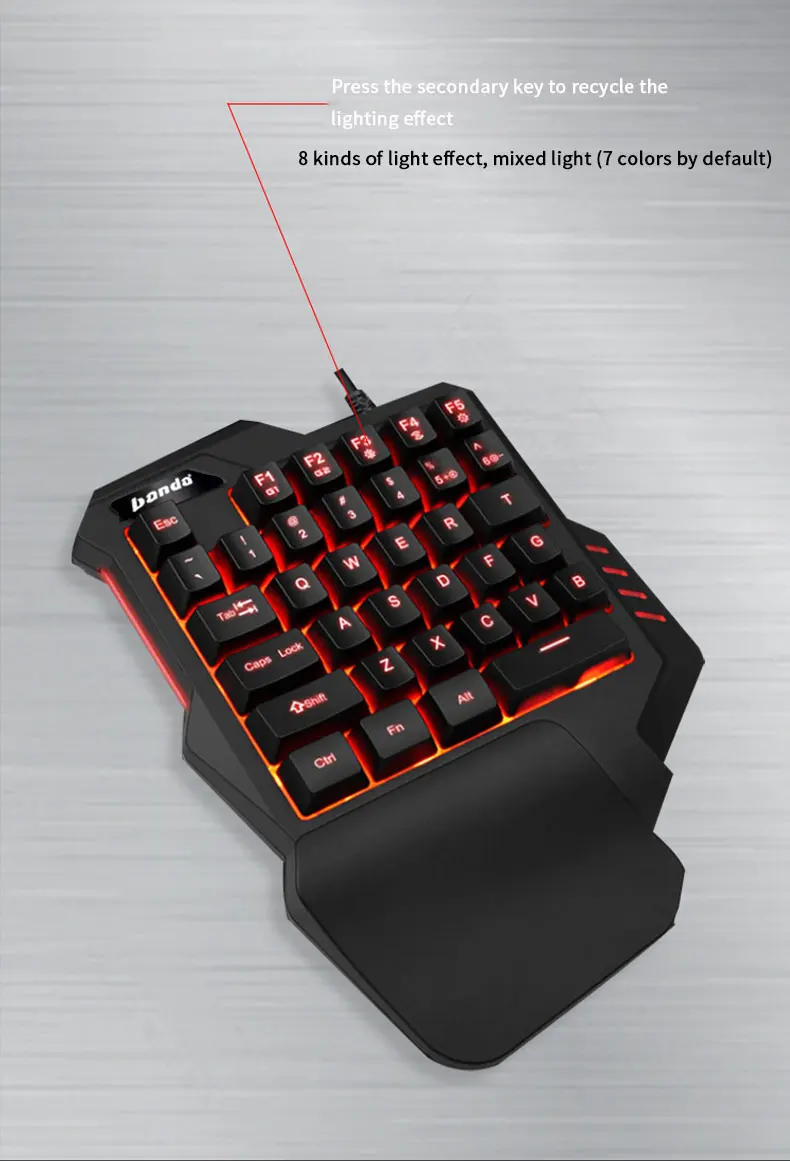 OEM custom notebook pc computer accessories 2.4g wired mini USB hand gaming keyboard touchpad gaming keyboard