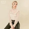 2019 ladies fashion tops and blouses , star print mesh casual blouses