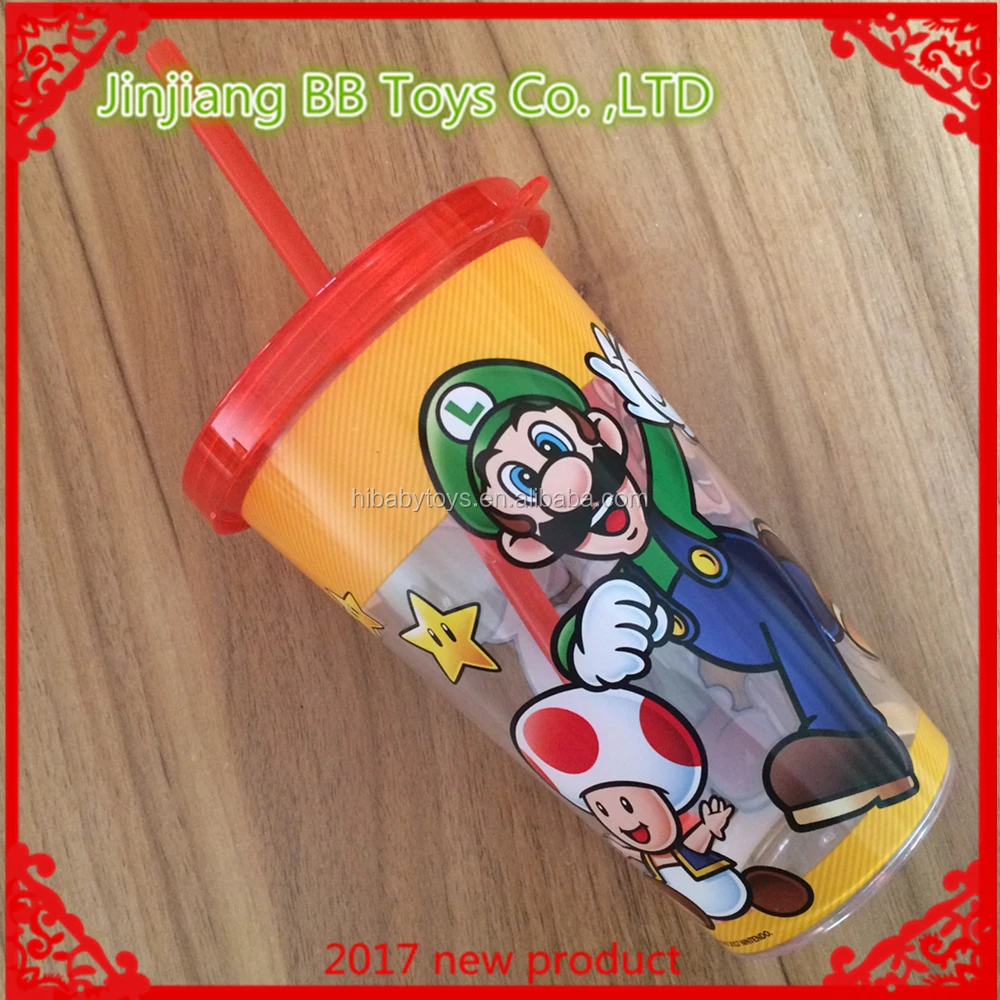 customized lenticular plastic cup with lid and straw