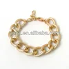 BRH1352 Hot selling matte gold chunky curb chain bracelet