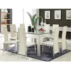 Modern design glass table and pvc chairs with chromed legs living room furniture