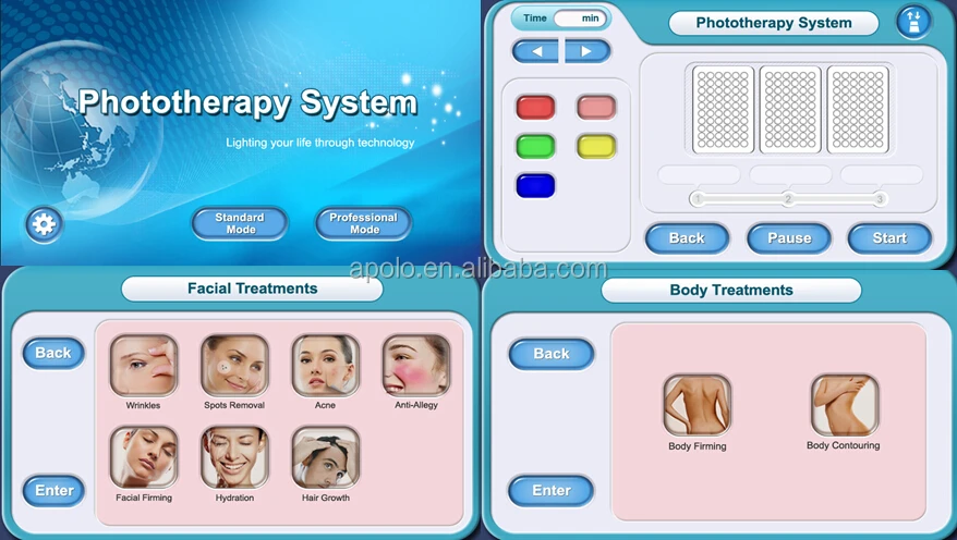 PDT LED biolight therapy interface