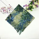 Custom own fashion design floral printed pashmina shawl