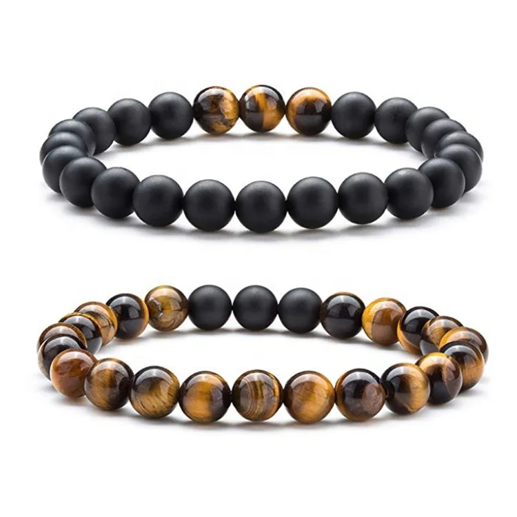Men women matte bright agate tiger eye stone bracelet elastic natural stone lava bead bracelet set, Picture
Men women matte bright agate tiger eye stone bracelet elastic natural stone lava bead bracelet set, Picture