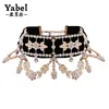 New Ladies Rhinestone Machine Made Lace Choker Collar Maxi Crystal Necklace Ribbon Collier Femme Jewelry Collares